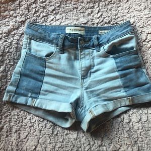 PacSun two tone denim shorts